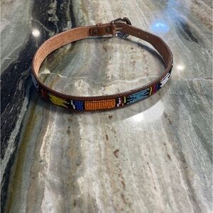 LEEGIN BROWN LEATHER BEADED BELT SIZE SMALL